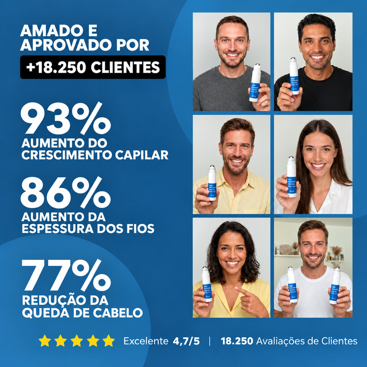 Sérum Roll-on para o Crescimento do Cabelo